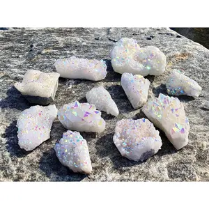 Wholesale Lot 2 Lbs Angel Aura Quartz Cluster Crystal Raw Nice Quality