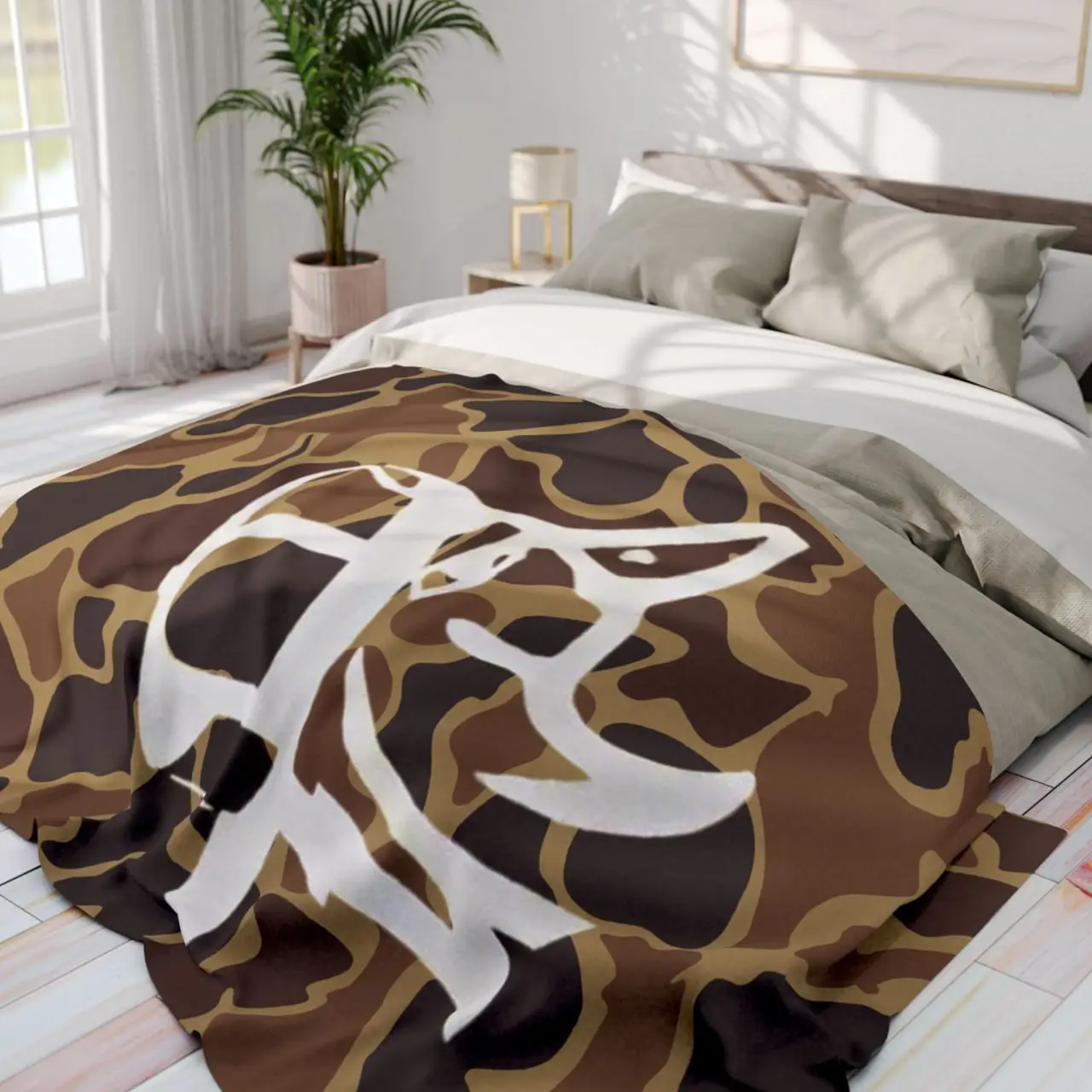 Vintage Duck New Design Camouflage Blanket, Portable Soft The Velveteen Plush Blanket for Sofa Farmhouse Decor Lightweight for Couch Bed All Seasons