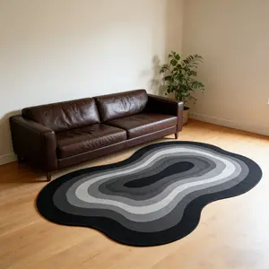 1pc Living Room Carpet, Irregular Geometric Pattern, Fashionable Durable Non-Slip Rug, Indoor Outdoor Decor, Home Office Bedroom Dining