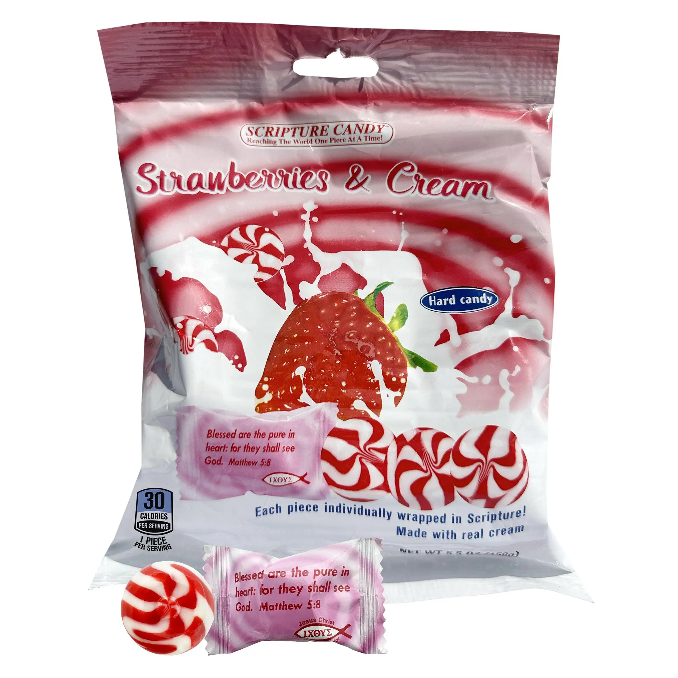 Strawberry & Cream Hard Candy 5.5 Ounce Bag, 25 Pieces Strawberry & Cream Hard Candy 5.5 Ounce Bag, 25 Pieces