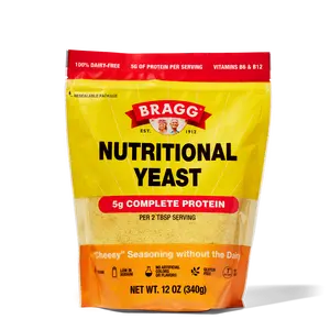 Bragg Premium Nutritional Yeast Seasoning - Vegan, Gluten Free – Good Source of Protein & Vitamins – Nutritious Savory Parmesan Cheese Substitute - Original, 12 Ounce