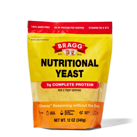 Bragg Premium Nutritional Yeast Seasoning - Vegan, Gluten Free – Good Source of Protein & Vitamins – Nutritious Savory Parmesan Cheese Substitute - Original, 12 Ounce