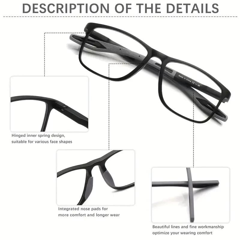 ViewSelect Blue Light Blocking Progressive Reading Glasses with Spring Hinge - HD Anti-Fatigue Computer Readers for Men & Women (Black, Orange, Clear)