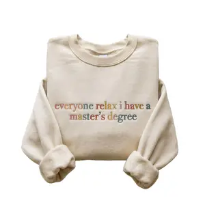 Embroidered Masters Degree Graduation Sweatshirt, College Party Gift