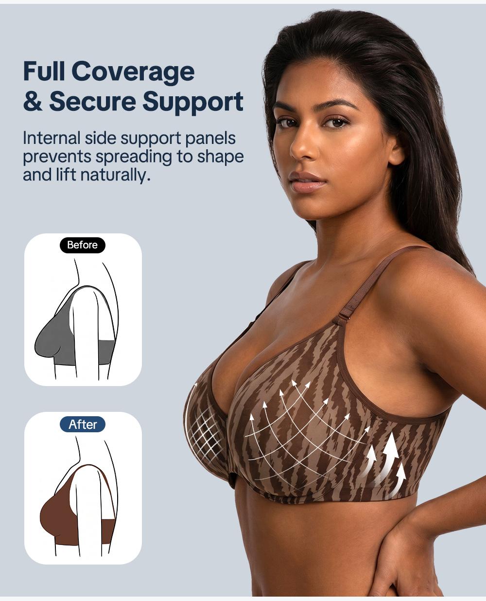 HSIA Zebra & Leopard Wild Print Curvy Plus Size Halter Top Bra Breathable SoftMesh No Padding Underwire Women Bra HSIA Zebra & Leopard Wild Print Curvy Plus Size Halter Top Bra Breathable SoftMesh No Padding Underwire Women Bra