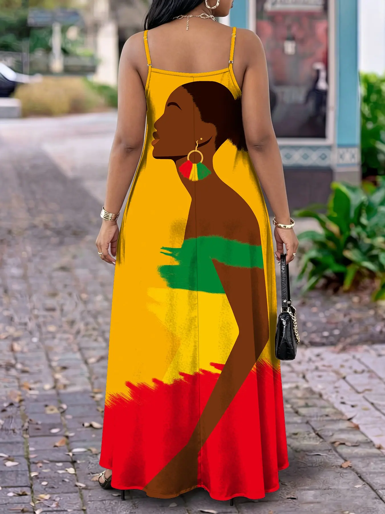 african print dresses for plus size ladies Plus Size Women African Print And Juneteenth Text Round Neck Short Sleeve  Dress For Juneteenth Celebration Casual And Sporty Wear 250g