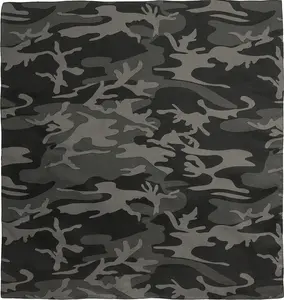 Black Camo - Jumbo Tactical Bandana, 100% Cotton, 27" x 27"