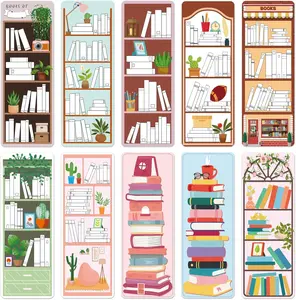 100 Pack Book Tracker Bookmarks – Double-Sided Bookshelf Design Page Markers for Book Lovers, Cute Reading Bookmarks for Women, Students & School Supplies