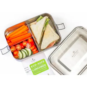 Stainless Steel Lunch Box, 3 Compartment Leak Proof, 50 Oz