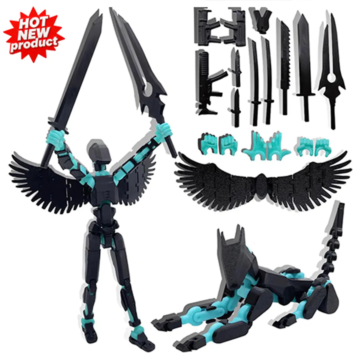 T13 3D Printed Multi-Jointed Movable Titan 13 Robo Model Set - Full Articulation Cool Figurine Collectibles for Males, Jointed Articulating Figurines Collectible Articulated Desktop Display Toy