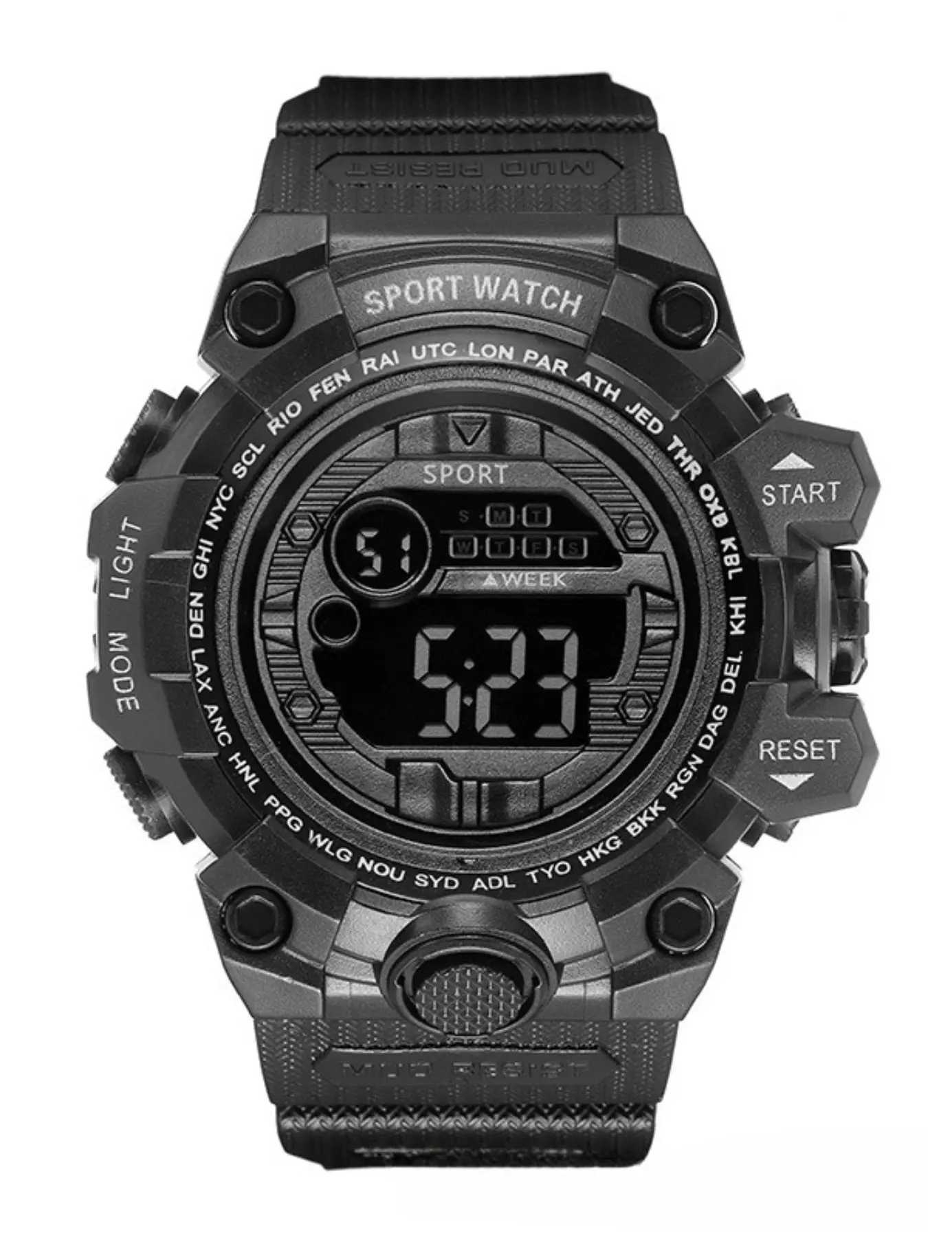 Men's Fashion Sport Multifunctional Night Glow Electronic Watch, Outdoor Cross-Border Large Dial Electronic Watch, Stylish Sports Watch, Digital Wristwatch, Trendy Multifunctional Watch, Fashionable Digital Watch