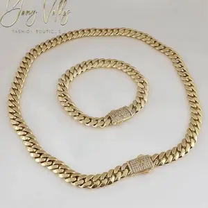 Men’s Monaco Style Chain & Bracelet Set | 10MM | 24in Necklace & 8in Bracelet