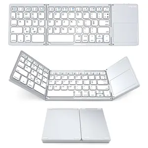 Universal Portable Tri-fold Touchscreen Bluetooth Keyboard for Three Systems