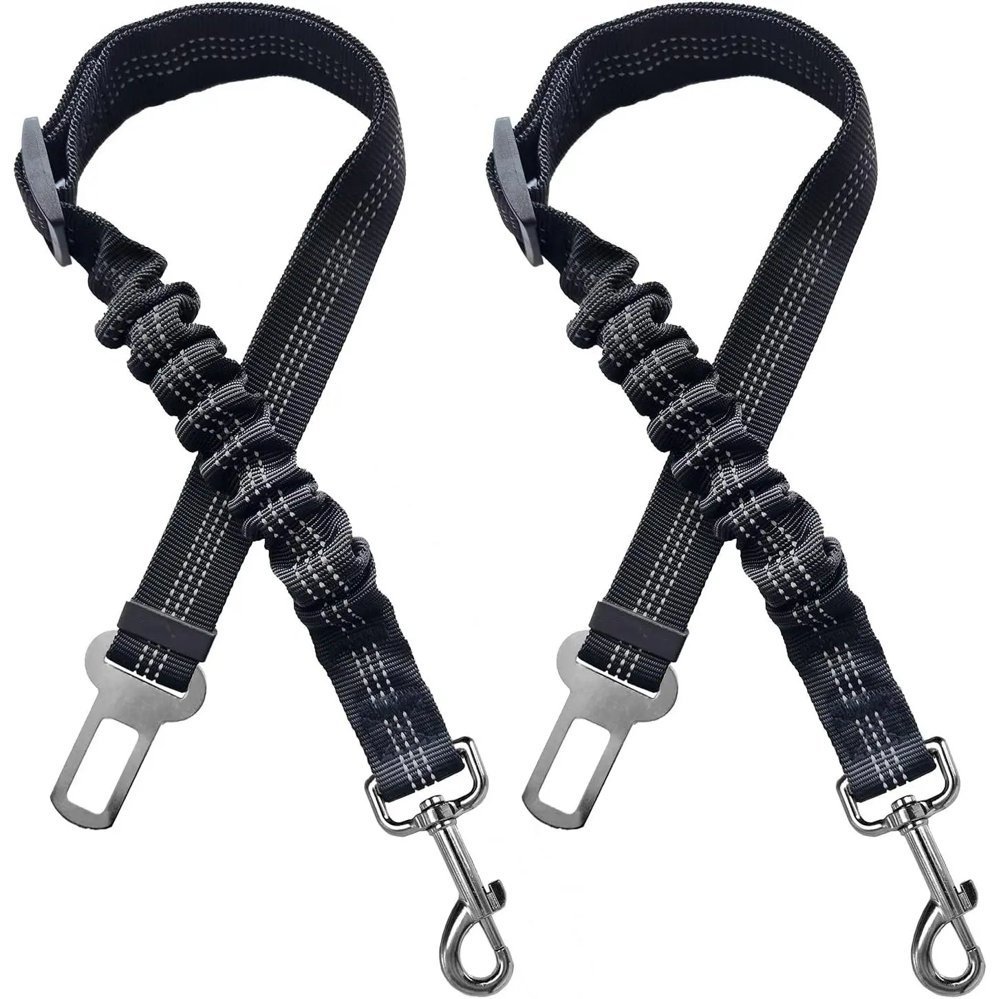 Dog & Cat Harness Leash Combo (2 Packs) - Adjustable Nylon Collars, 2.5 cm Width Zinc Hook Car Rides Restraints, Custom Fit Secure Travel, Carrier Bag Compatible, USA Stock, Ships Tomorrow, Safety Belt