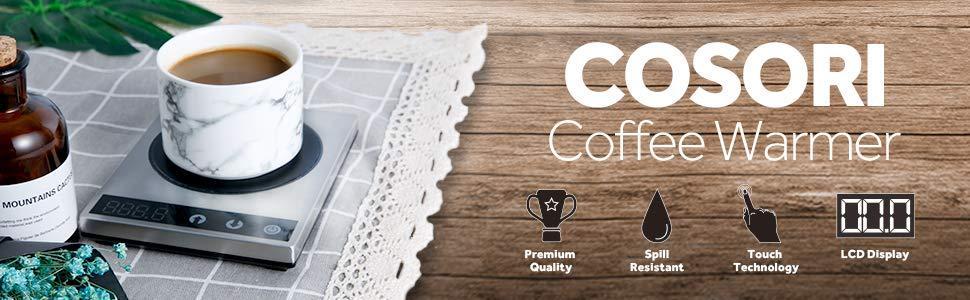 COSORI Coffee Mug Warmer & Mug Set, 17 oz Beverage Cup Warmer for Home & Office, Touch Tech & LCD Display, 304 Stainless Steel, Ideal Coffee Gift