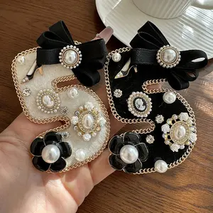 Fashionable Chest Additions Featuring a Large 5-Character Fragrant Style Imitation Pearl Bow Brooch Flower Pin, a Trendy And Elegant Adornment