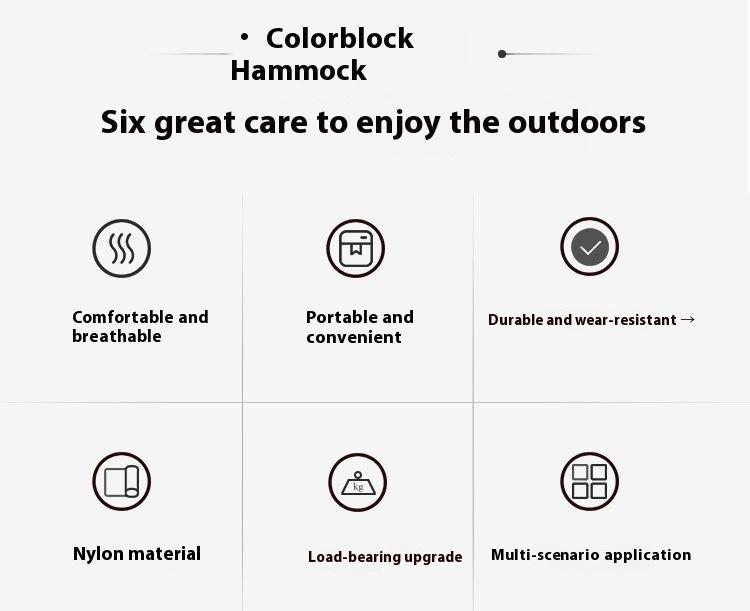 Camping Hammock Single Portable Parachute Nylon Hammock for Outdoor Backpacking Hiking Travel Lightweight Hanging Bed