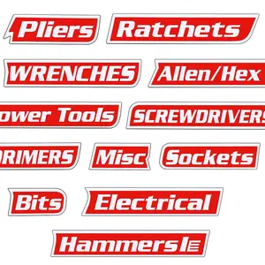 Magnetic Toolbox Labels 12-Pack with Strong Magnet for Metal Surfaces Ideal for Organizing Tools and Parts Secure Attachment Easy Use and Remove