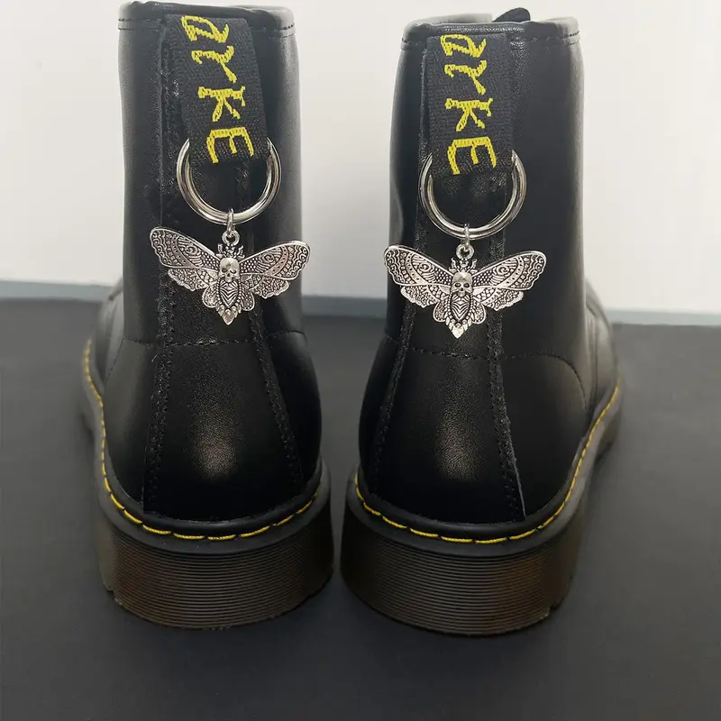 Punk Style Butterfly Design Boots Charms, Fashionable Goth Biker Cowboy Punk Style Boots Decorations, Trendy All-match & Exquisite Diy Accessories for Birthday Gift, Shoe Decor Accessory, Shoe Decoration Charms