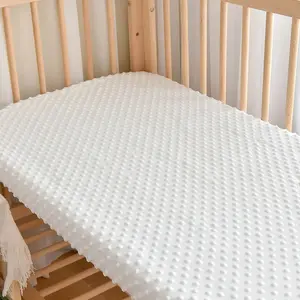 Pure Color Baby Crib Sheet 120x65cm, Soft Breathable Doudou Velvety Infant Bedding, Low Allergy Comfort Home Travel Use Fitted Crib Sheets