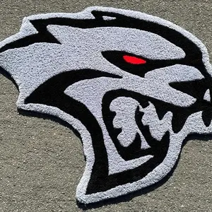 Hellcat head rug