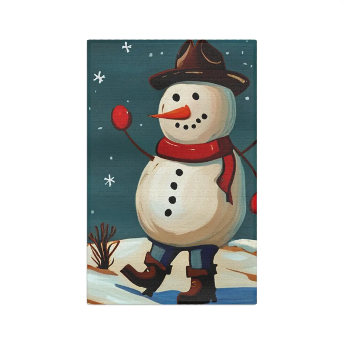 Cowboy Snowman Soft Tea Towel