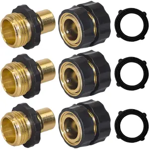 Garden Hose Quick Connector,  Male and Female Garden Hose Fitting Quick Connector,