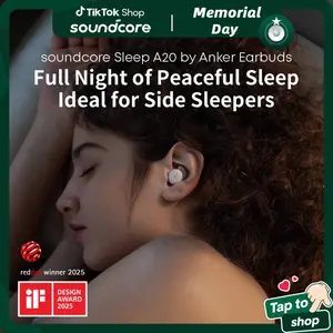 #tiktokshopmemorialday,soundcore Sleep A20 by Anker Sleep Earbuds, 30dB High-Frequency Noise Reduction, Small Earplugs for Side Sleepers, 80H Playtime, Stream Content via Bluetooth 5.3, Sleep Monitor, Personal Alarm outdoorfun