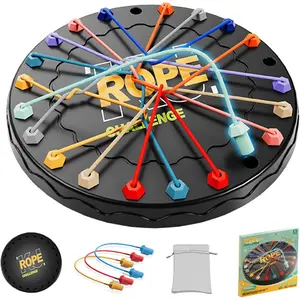 Rope Untangling Puzzle Game, Educational Strategy Board Game for Kids & Adults, Family Travel Party Games with Multi-Level Challenges, Valentine's Day and New Year's gift, Gifts for All Ages(Manual on Box)