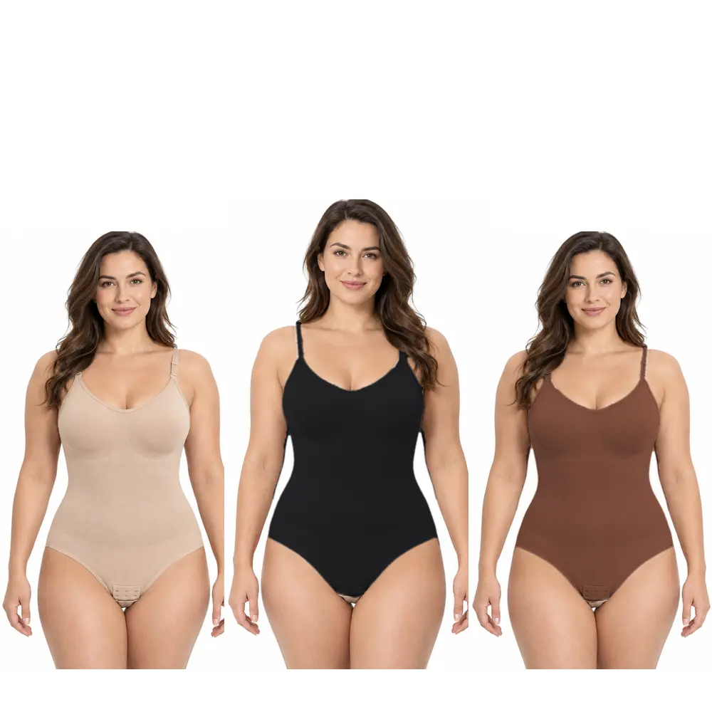 Women's Seamless Tummy Control Bodysuit - All Day Comfort Shapewear for Womenswear Everyday Shaper Smooth Style Compression Clothes Basic Black