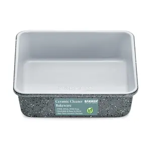 Square cake tin, aluminized steel, non-stick ceramic coating, non-toxic, ideal size, durable, elevates your baking with durability and style