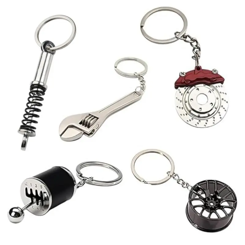 5PCS Gear Key Chain, Car Modification Key Chain, Gearbox Keychain, Gear Head Pendant, Cool Car Gear Shifter Keychain Car Key Accessories Spanner Ring