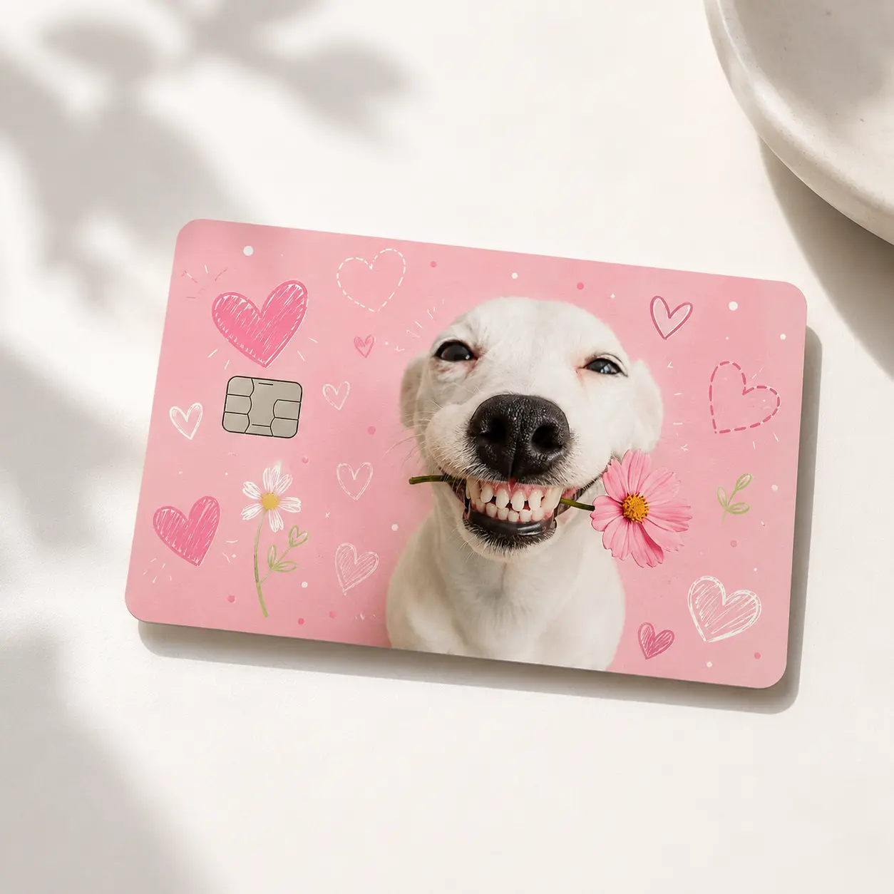 (2pcs per pack) Cute Chihuahua Card Skin Sticker, Adorable Puppy Dog Card Skin Wrap, Kawaii Pet Vinyl Card Cover, Animal Lover Wallet Accessory Gift