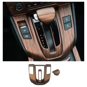 Car Gear Shift Box Panel Cover Inner Frame Knob Auto Interior Decoration Accessories For Honda Crv Cr-v 2017 2018 2019 2020 2021 2022 (peach Wood Grain)