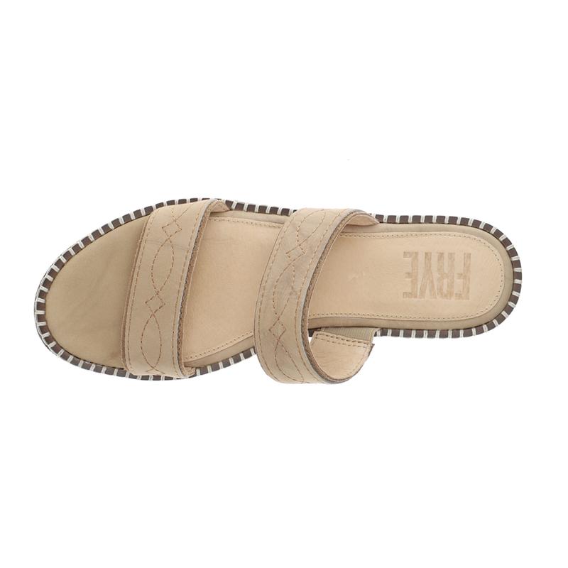 Frye Womens Joy Woodstock 2 Platform Slide Casual Sandals Casual Mid Heel 2-3" - Beige