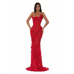 Floral Strapless Gown