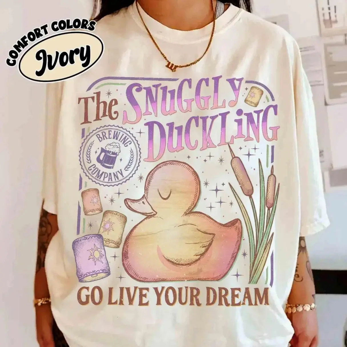 Vintage The #Snugglyyyy Duckling Brewing Shirt, Go Live Your Dream Quote Tee, Tangled Lantern Vacation Shirt, Magic Kingdom Trip Apparel PHIVF