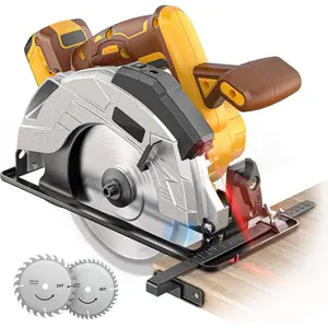 7-1/4" Cordless Circular Saw, Compatible with DeWalt 20V Battery (Bare Tool), 5000 RPM Electric Circular Saw with Laser Guide, 2 Blades (24T & 40T), 0–45° Bevel, 2-1/4" Cutting Depth