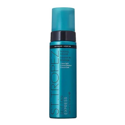 St. Tropez Self Tan Express Mousse Self Tanner - Fast-Acting Adult Body Care, 1-3 Hour Development, Streak-Free Finish, Lightweight Tinted Golden Brown Formula, Vegan, Natural, Cruelty-Free, Sensitive Skin Safe, Vitamin C-Infused