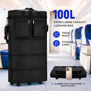 Travel essentials 100L hospital bag for mom Large-capacity plegable waterproof bag with ruedas,  Traveling Bag pack more items. portable storage plegable stylish multifunctional Expandable outdoor bag for lightweight space wet equipo luggage bolso garment