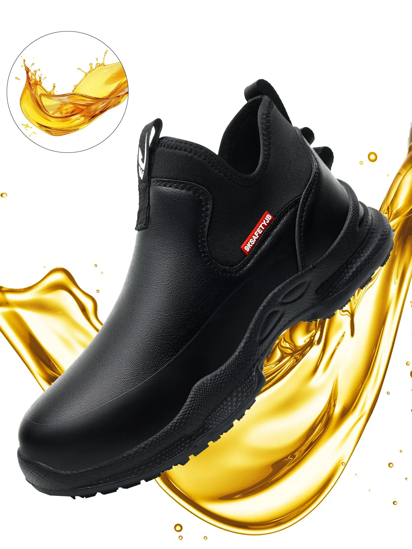 Men's Anti-slip & Anti-oil Work Shoes, Casual Comfortable Breathable Soft Lightweight Shoes for Daily Wear, Fashionable Shoes for Men, Work Safety Footwear, Slip Resistant Safety, Non Slip Work Shoes, Nonslip Work Shoes