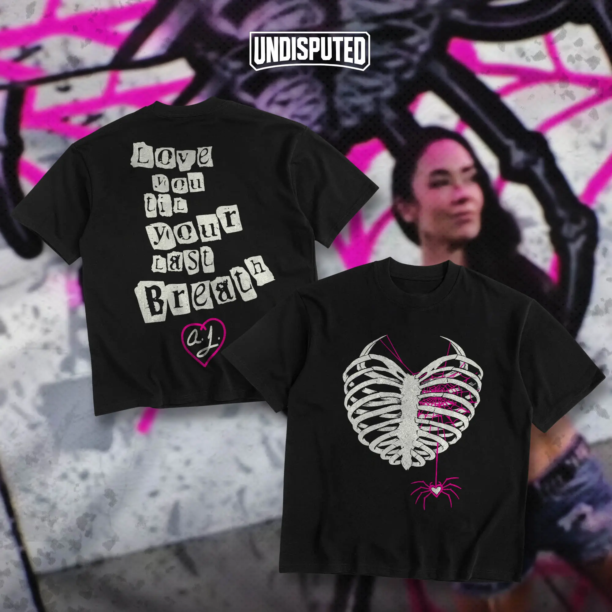 UNDISPUTED AJ Lee Love You Till Your Last Breath Heavy Cotton WWE Double Sides Unisex T-shirt For Wrestling Fan AJ Mendez Return Apparel Menswear Womenswear Gift For Fans DTG Breathable Printing