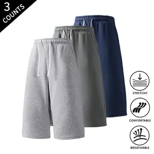 3-Pack Summer Vibes Mens High Waist 7/8 Casual Pants Relaxed Fit Office Daily Trousers