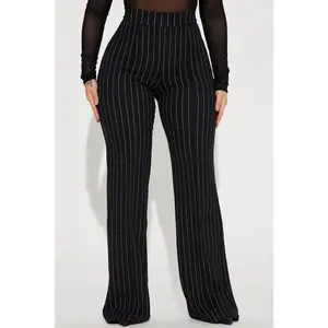 Victoria High Waisted Dress Pant Pinstripe - Black/White W