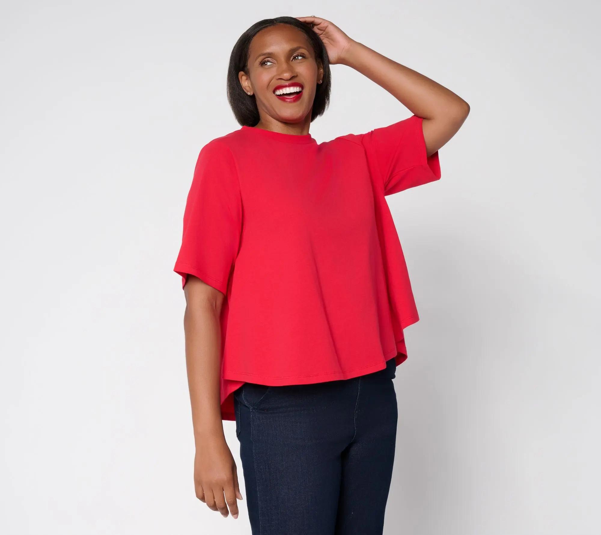 RM Studio x Rebecca Minkoff Cotton Rich Short Sleeve Trapeze Tee