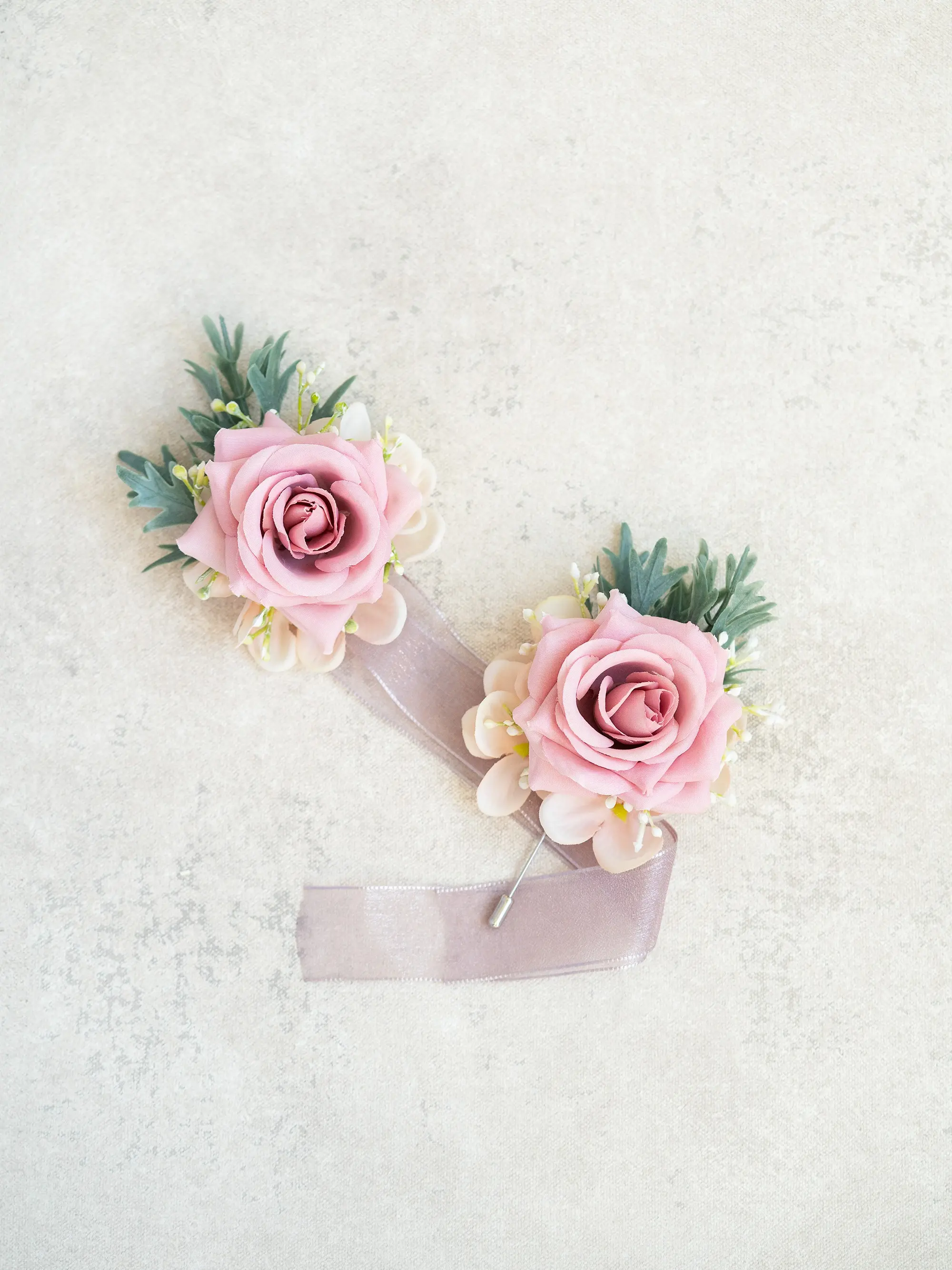 corsage to match rose gold dress Rose Corsage Boutonniere Artificial Flower – Rinlong Flower main image 1