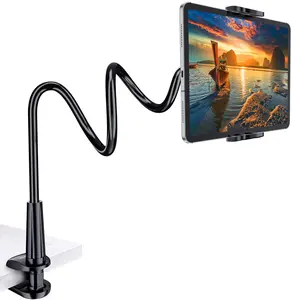 Adjustable Arm Stretchable Stand Holder,Gooseneck Tablet Holder Stand for Bed Adjustable Flexible Arm Tablets Mount Clamp on Table