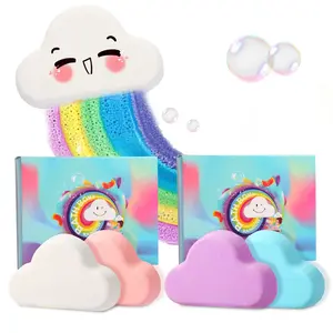 Rainbow Cloud Bath Bombs Gift Set 100g - Bath Additive Ideal for Bubble Baths and Home Spa, Fragrance Essential Oils for Skin Self Care, Gift for Men, Women, Wife, Friends for Travel Daily Necessities, Birthday Gift