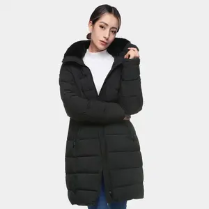 Rokka&Rolla Women's Heavy Long Winter Coat with Fleece Hood Parka Jacket-Black, size XX Large