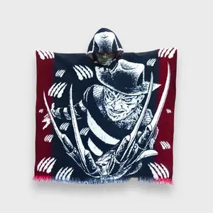Handcrafted “Freddy Krueger” Alpaca Poncho - Horror Movie Icon Halloween Poncho Wool Clothing Menswear Costumes Thick Man